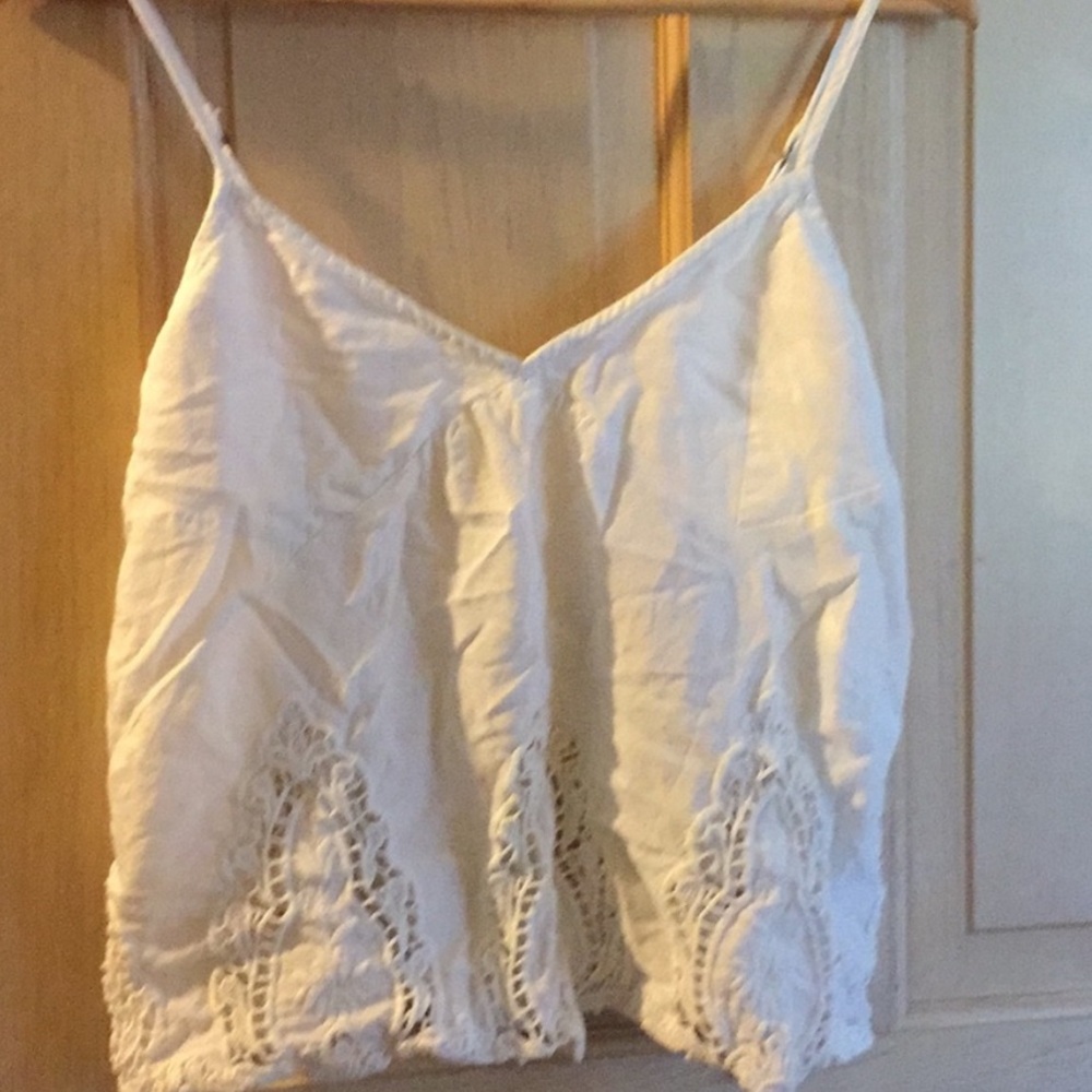 Abercrombie & Fitch White Camisole w/Eyelet Detail, Size Small